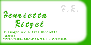 henrietta ritzel business card